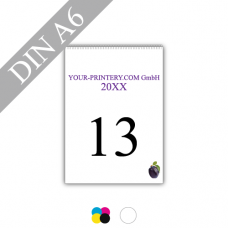 Wall calendar | 135gsm paper white | DIN A6 | 13 pages | 4/0-coloured